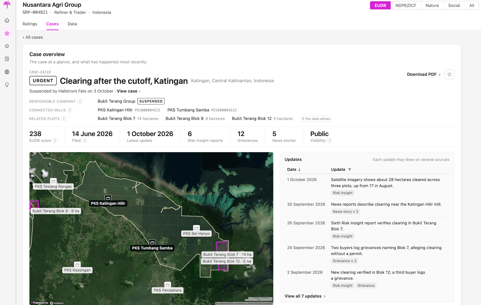 Example screenshot of a case
