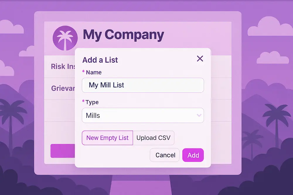Mill list upload illustration